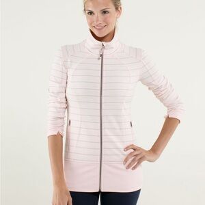 Lululemon Athletica Nice Asana Slalom Striped Pretty Pink Jacket